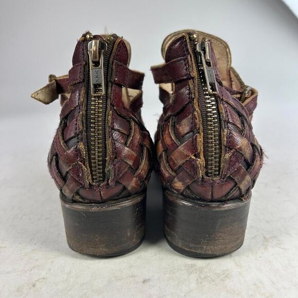 Freebird by Steven Slate Women's Ankle Booties US 8 Brown Distressed Strappy - Picture 5 of 10
